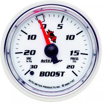 Boost/Vacuum: -30 to 20 PSI - C2 Mechanical Gauge (2 1/16)