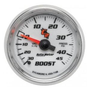 Boost/Vacuum: -30 to 45 PSI - C2 Mechanical Gauge (2 1/16)