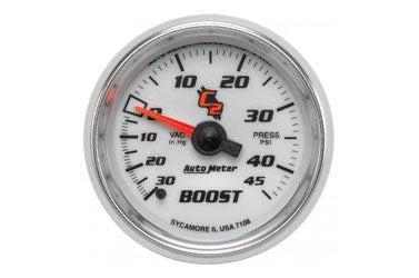 Boost/Vacuum: -30 to 45 PSI - C2 Mechanical Gauge (2 1/16)