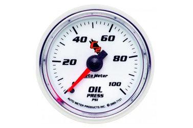 Oil Pressure: 0-100 PSI - C2 Mechanical Gauge (2 1/16)