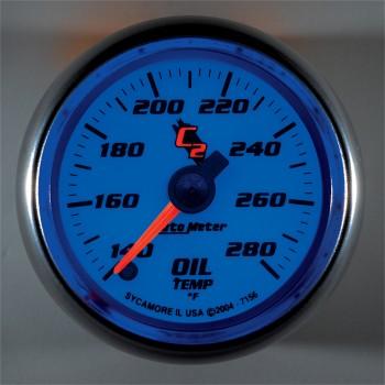 Oil Temperature: 140-280 °F - C2 Stepper Motor Gauge (2 1/16)