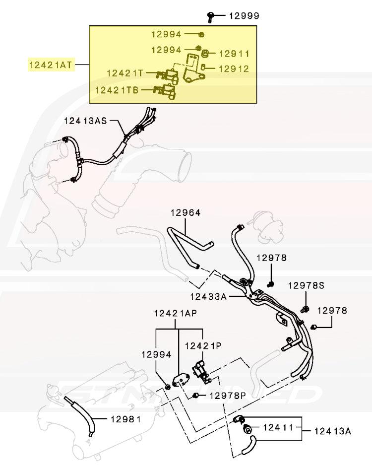Mitsubishi OEM Emission Solenoid Valve Upper for Evo X (8657A036)