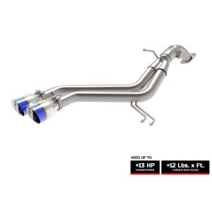 aFe Takeda 2-1/2 304 Stainless Steel Axle-Back Exhaust System w/ Blue Flame Tips