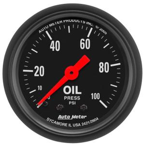 AutoMeter 52mm Z-Series Mechanical 0-100 PSI Oil Pressure Gauge (2604)