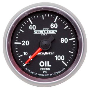 AutoMeter 52mm Sport Comp II Mechanical 0-100 PSI Oil Pressure Gauge (3621)
