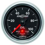 AutoMeter 52mm Sport Comp II Peak & Warn 0-100 PSI Oil Pressure Gauge (3652)