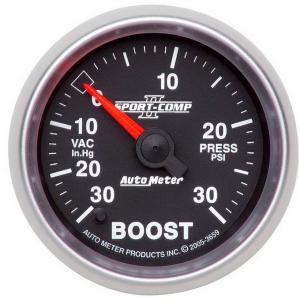 AutoMeter 52mm Sport Comp II Stepper Motor -30 to 30 PSI Boost/ Vacuum Gauge (3659)