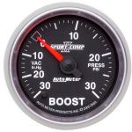 AutoMeter 52mm Sport Comp II Stepper Motor -30 to 30 PSI Boost/ Vacuum Gauge (3659)