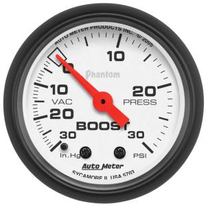 AutoMeter 52mm Phantom Mechanical -30 to 30 PSI Boost/ Vacuum Gauge (5703)