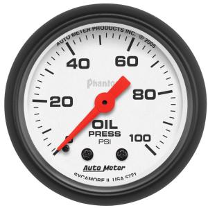AutoMeter 52mm Phantom Mechanical 0-100 PSI Oil Pressure Gauge (5721)