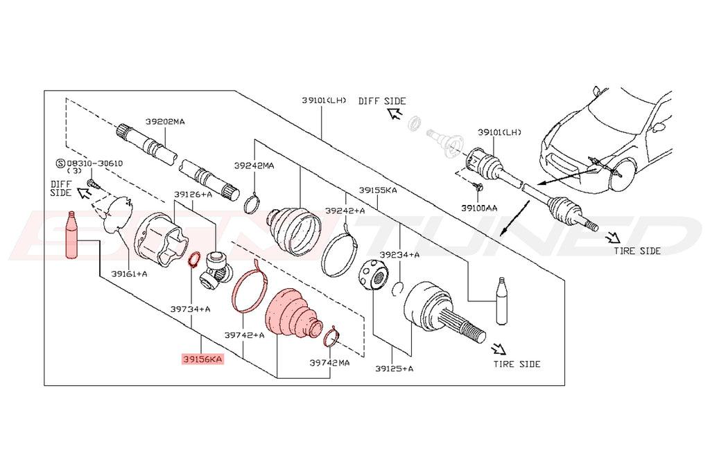 Nissan OEM Front Left Axle Inner Repair Kit for R32 R33 R34 R35 GTR (C9GDA-05U8L)