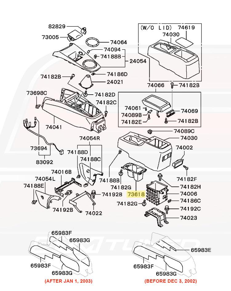 Mitsubishi OEM Cup Holder for Evo 7/8/9 (MR630444)