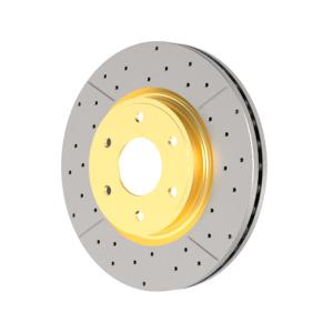 DBA Street X Gold Slotted Drilled Rotor for Subaru WRX/STi