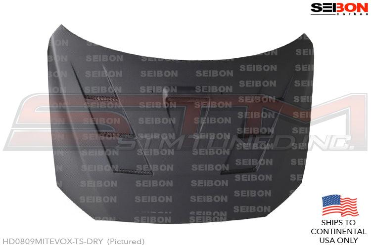 Seibon Carbon Fiber Hood (TS-Style / Dry Carbon) - Evo X * Discontinued *