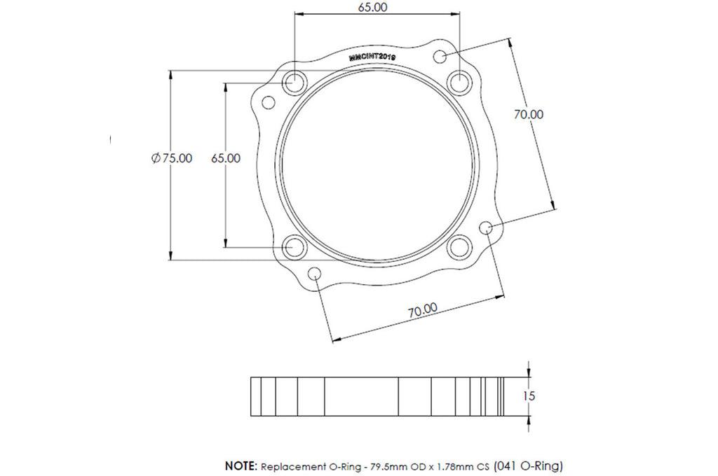 Magnus Nissan R35 GTR 74mm Bosch to OEM Throttle Body Adaptor (MMCINT2019)