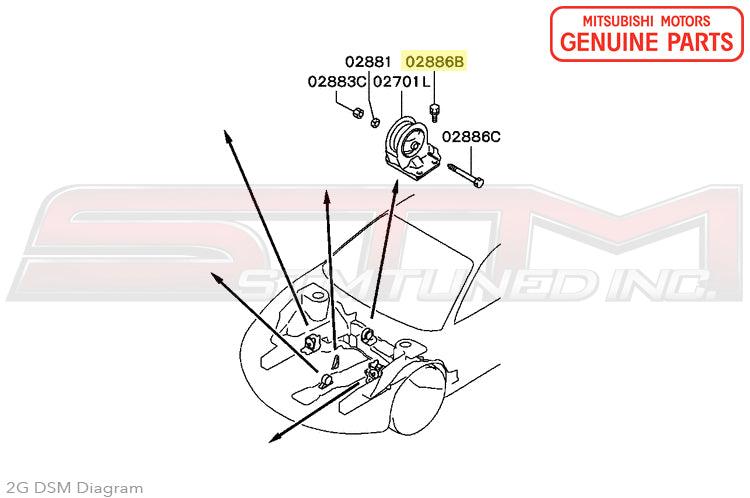 Mitsubishi OEM Rear Motor Mount Bolt for 2G DSM (MB007176)