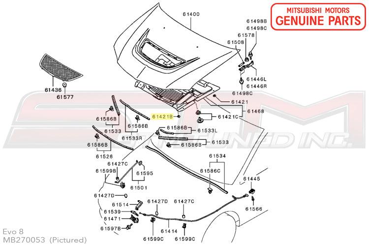 Mitsubishi Under Hood Insulator Vent Clip - Evo 8/9