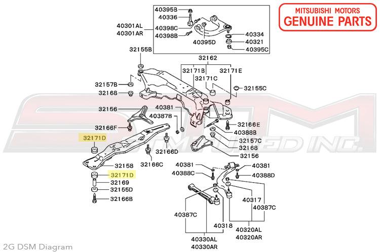 Mitsubishi Front Crossmember Bushing for 2G DSM (MB303650)