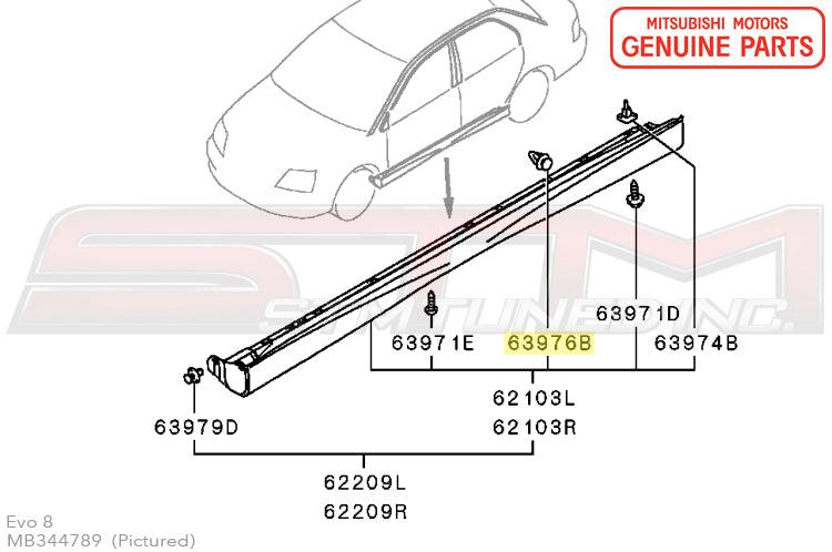 Mitsubishi Side Skirt Clip - Evo 7/8/9