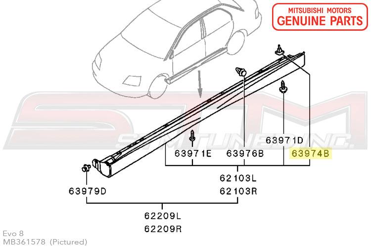 Mitsubishi Side Skirt Clip - Evo 7/8/9