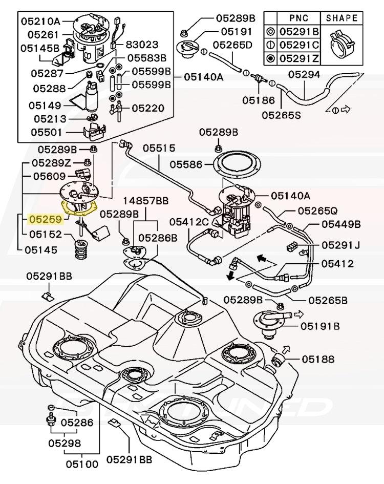 Mitsubishi OEM Fuel Sending Unit Gasket for Evo DSM 3S (MB400461)
