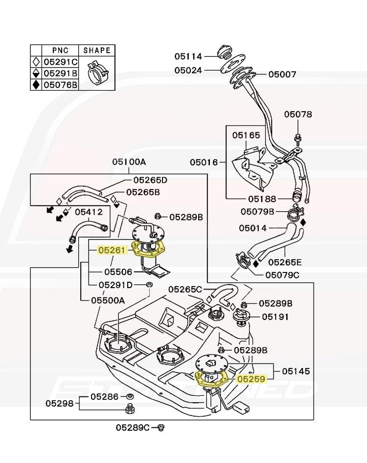 Mitsubishi OEM Fuel Sending Unit Gasket for Evo DSM 3S (MB400461)