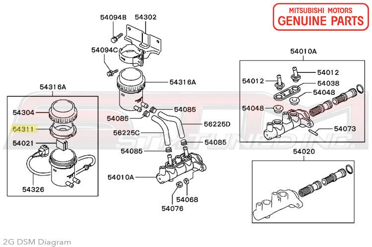Mitsubishi Brake Fluid Reservoir Diaphragm - 1G/2G DSM (ABS)