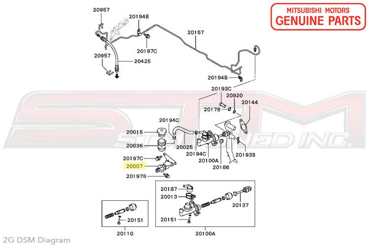 Mitsubishi OEM Clutch Master Cylinder Reservoir Bracket for 2G DSM (MB910567) *Discontinued*