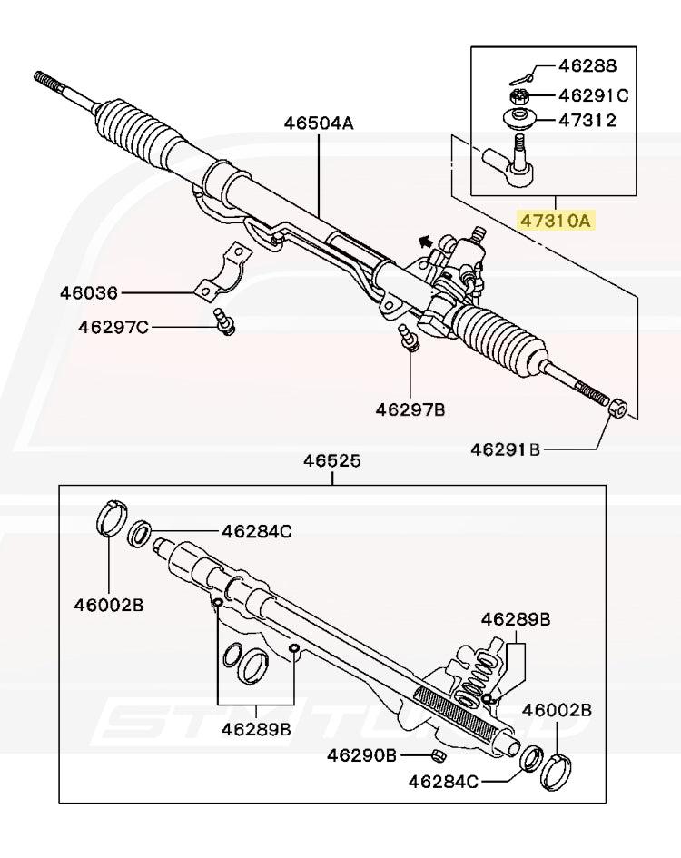 Mitsubishi OEM Front Outer Tie Rod End for 2G DSM (MB912519)