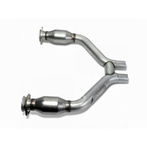 BBK Performance Short Mid H Pipe With Converters - Aluminized Steel