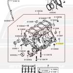 Mitsubishi OEM Engine Cylinder Block Dowel Pin for 4G63 (MD020260)