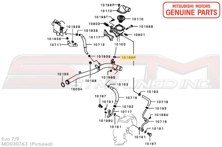 Mitsubishi Water Pipe to Thermostat O-Ring - Evo 7/9