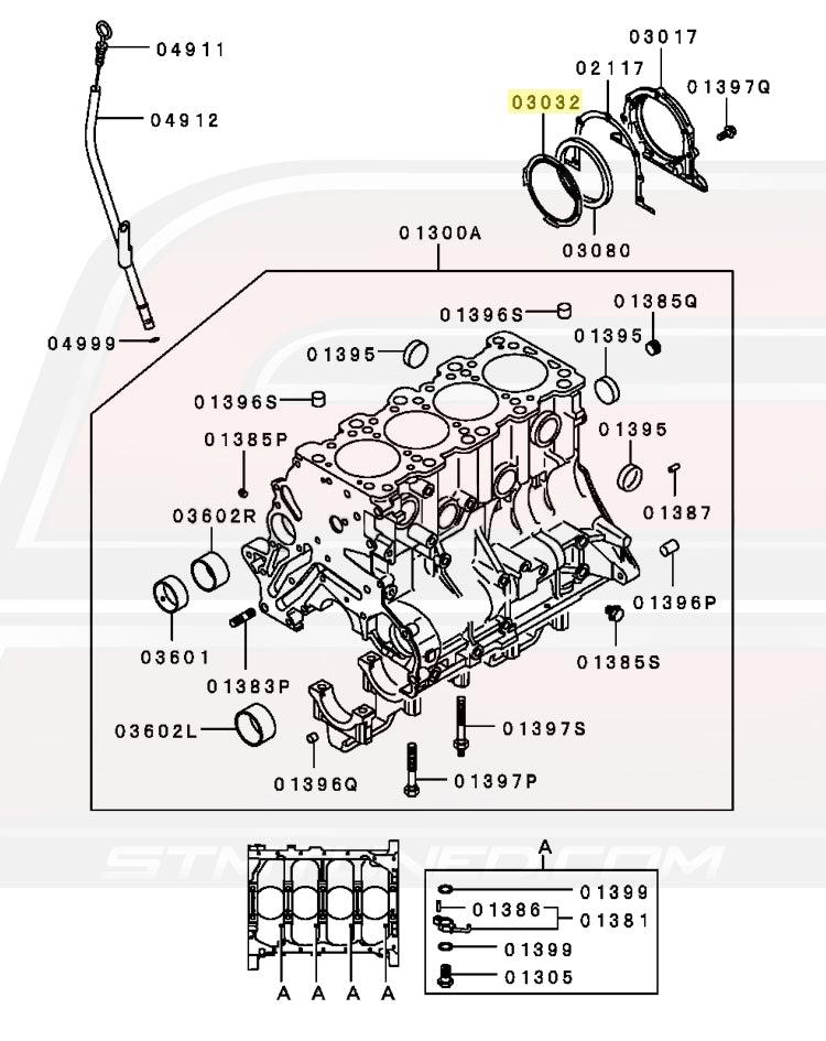 Mitsubishi OEM Rear Main Seal Oil Separator for 6-Bolt DSM (MD040332)