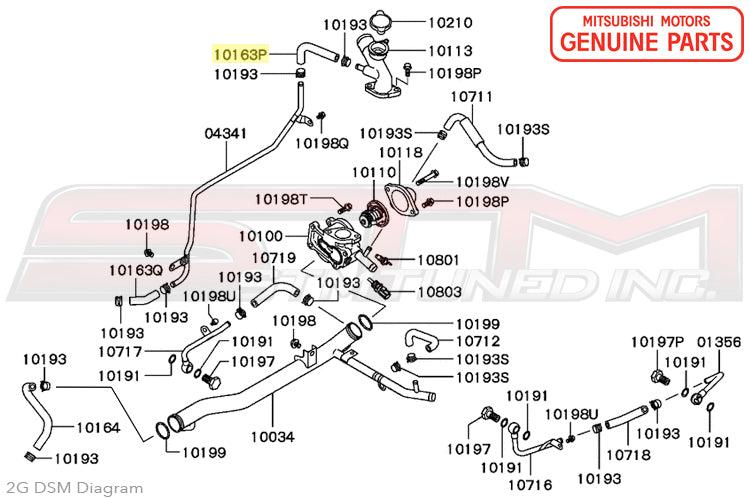 Mitsubishi Throttle Body Water Feed Hose - 2G DSM