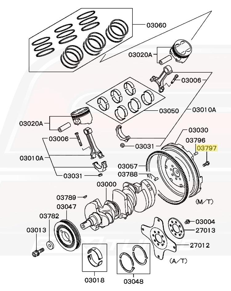 Mitsubishi OEM Flywheel Bolt for 3000GT/Stealth (MD113400)