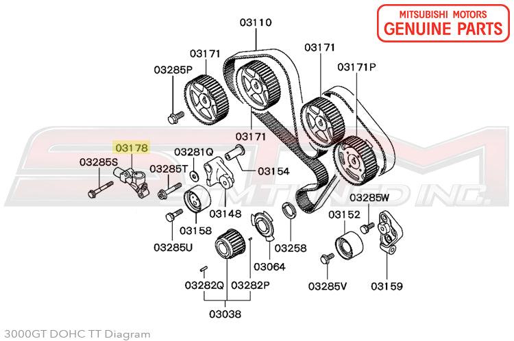 Mitsubishi Timing Belt Tensioner Pulley - 3000GT/Stealth