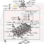 Mitsubishi OEM Thermostat Housing to Head Gasket for 1G DSM (MD145038)
