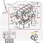 Mitsubishi OEM Rear Main Seal Housing for 7-Bolt DSM (MD172170)
