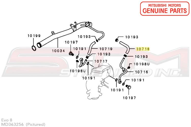 Mitsubishi Water Feed Line Hose - Evo 7/8/9