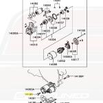 Mitsubishi OEM Starter Bolt Short for Evo 4-9 (MF140262)