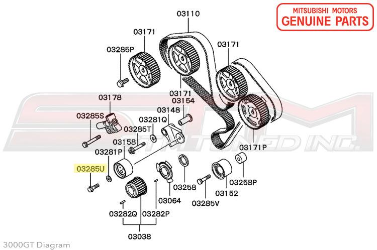 Mitsubishi Timing Belt Tensioner Pulley Bolt - 2G DSM / 3S
