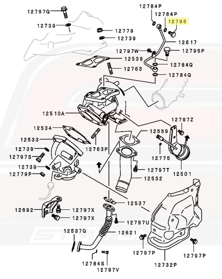 Mitsubishi OEM Turbo Oil Feed 10mm Eyebolt for Evo DSM 3S (MF650102)