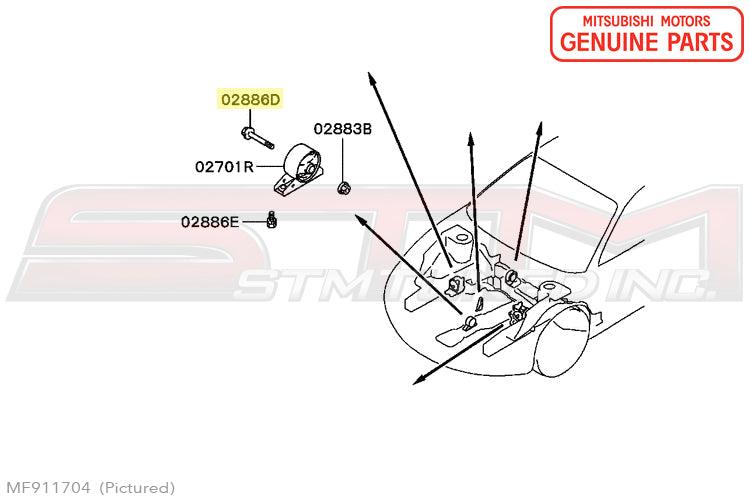 Mitsubishi Front Motor Mount Bolt - 1G/2G DSM