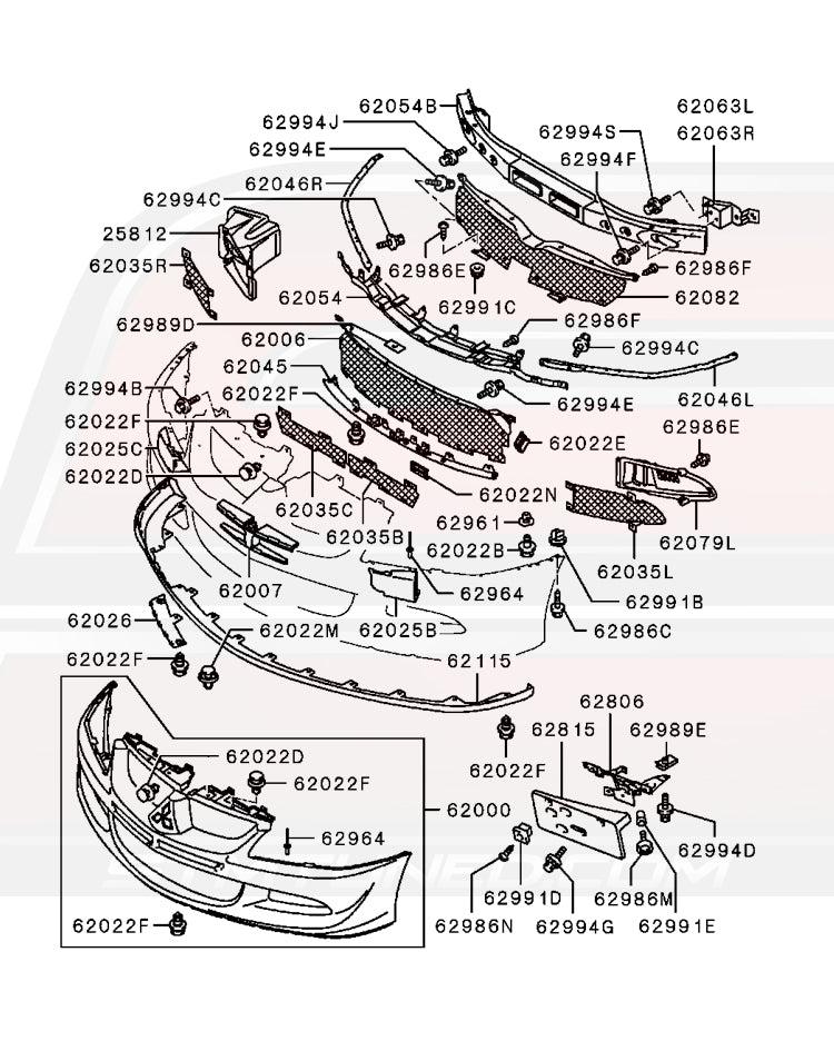Mitsubishi OEM Front Lip for Evo 8 (MN126784WA)