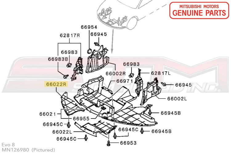 Mitsubishi Undertray (RH/Passenger) - Evo 8/9