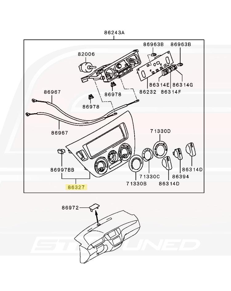 Mitsubishi OEM Radio HVAC Panel Satin Silver for Evo 7/8/9 (MN151264HA)