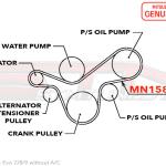 Mitsubishi Accessory/Alternator Belt - Evo 7/8/9 without A/C