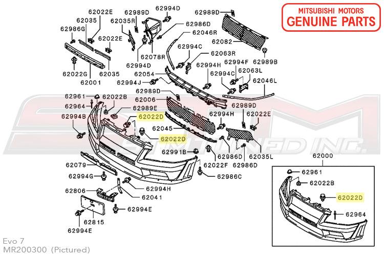 Mitsubishi OEM Push Clip for Evo 7/8/9/X (MR200300)