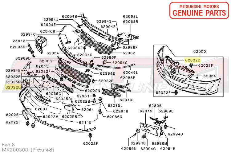 Mitsubishi OEM Push Clip for Evo 7/8/9/X (MR200300)