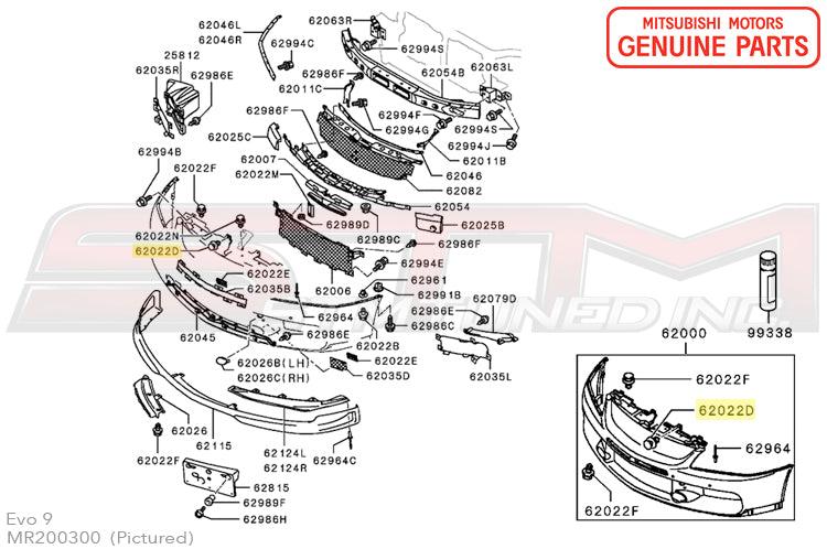 Mitsubishi OEM Push Clip for Evo 7/8/9/X (MR200300)